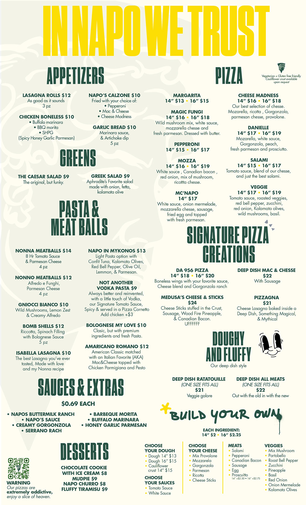 Menu Napo Today's Pizza